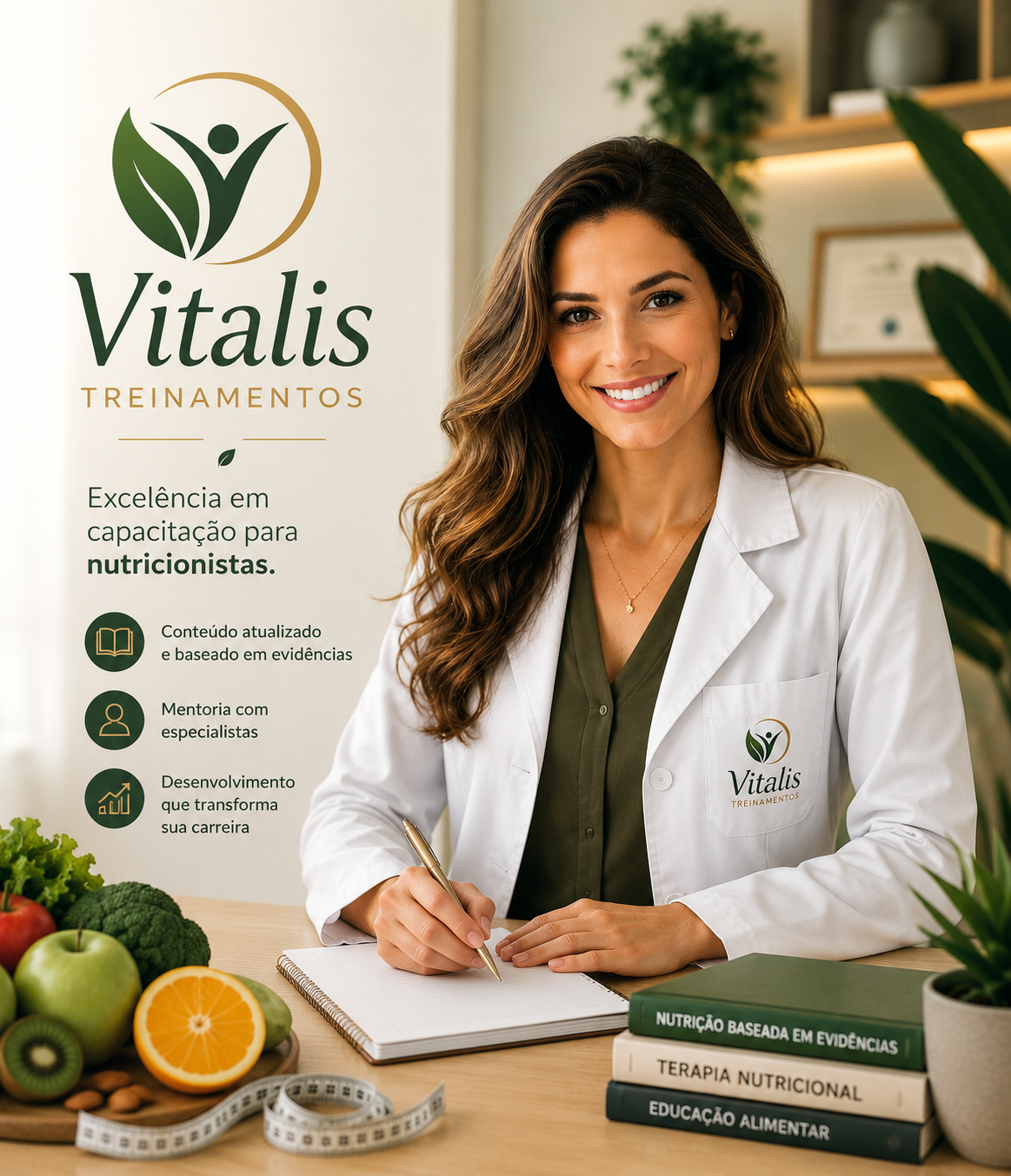 Nutricionista consultora em ambiente profissional